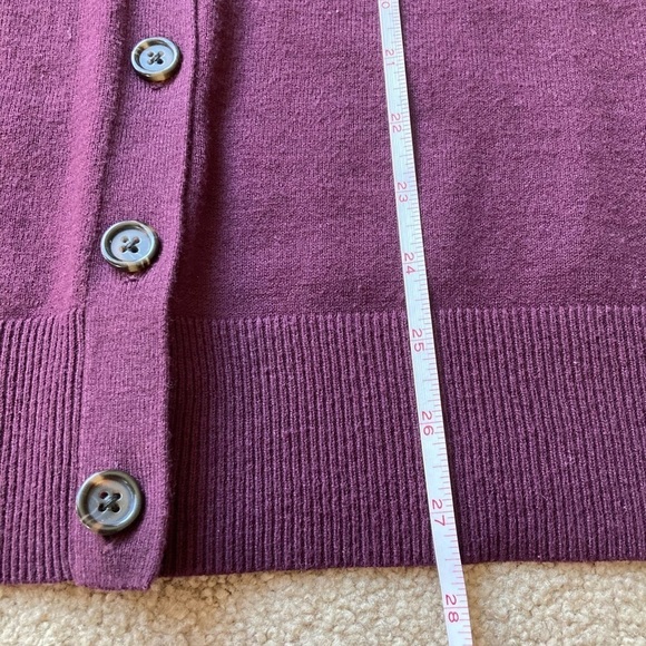 Gap Button Down Cardigan Sweater Small Maroon Red Cotton V Neck Office Casual - Picture 4 of 7